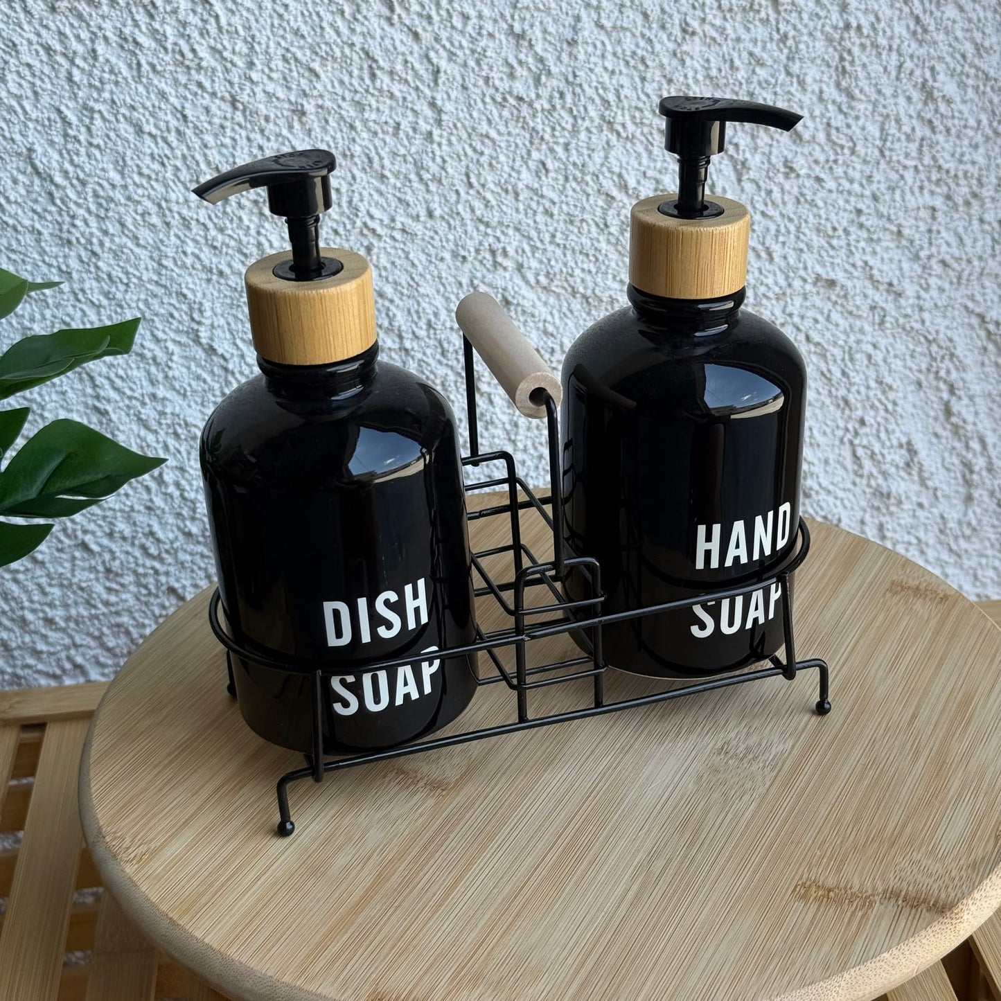 Tidy Standlı Sıvı Sabunluk Seti Siyah