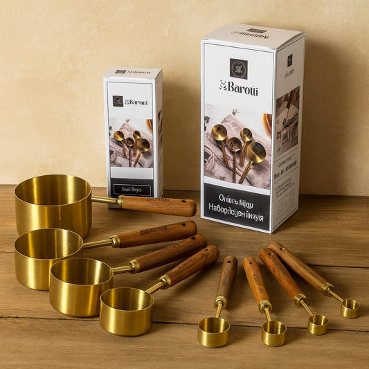 Barotti Ahşap Saplı Ölçü Kaşığı Set 8 Parça