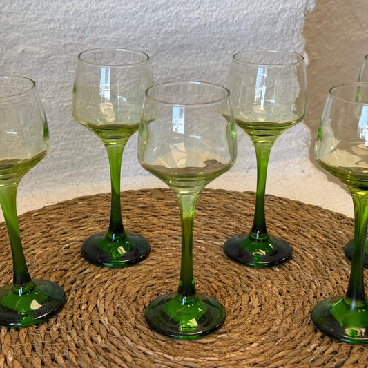 Degrade Ayaklı Kahve Yanı Yeşil 6 Adet