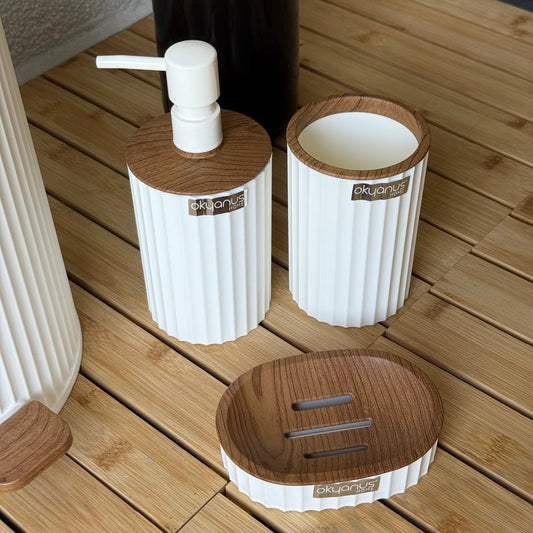 Coliseum Akrilik Banyo Seti 5 Patça Krem