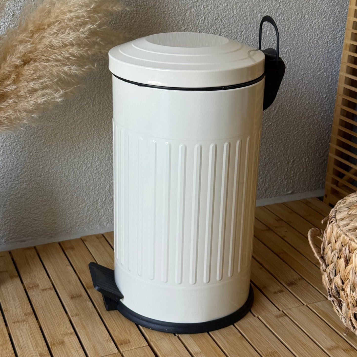 ZRA Vintage Çop Kovası 16 Litre Krem