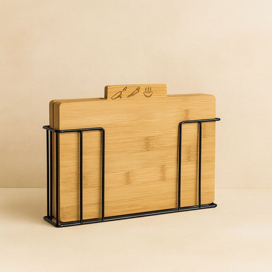 Zara Model Metal Standlı 4 Lü Set Kesme Tahtası