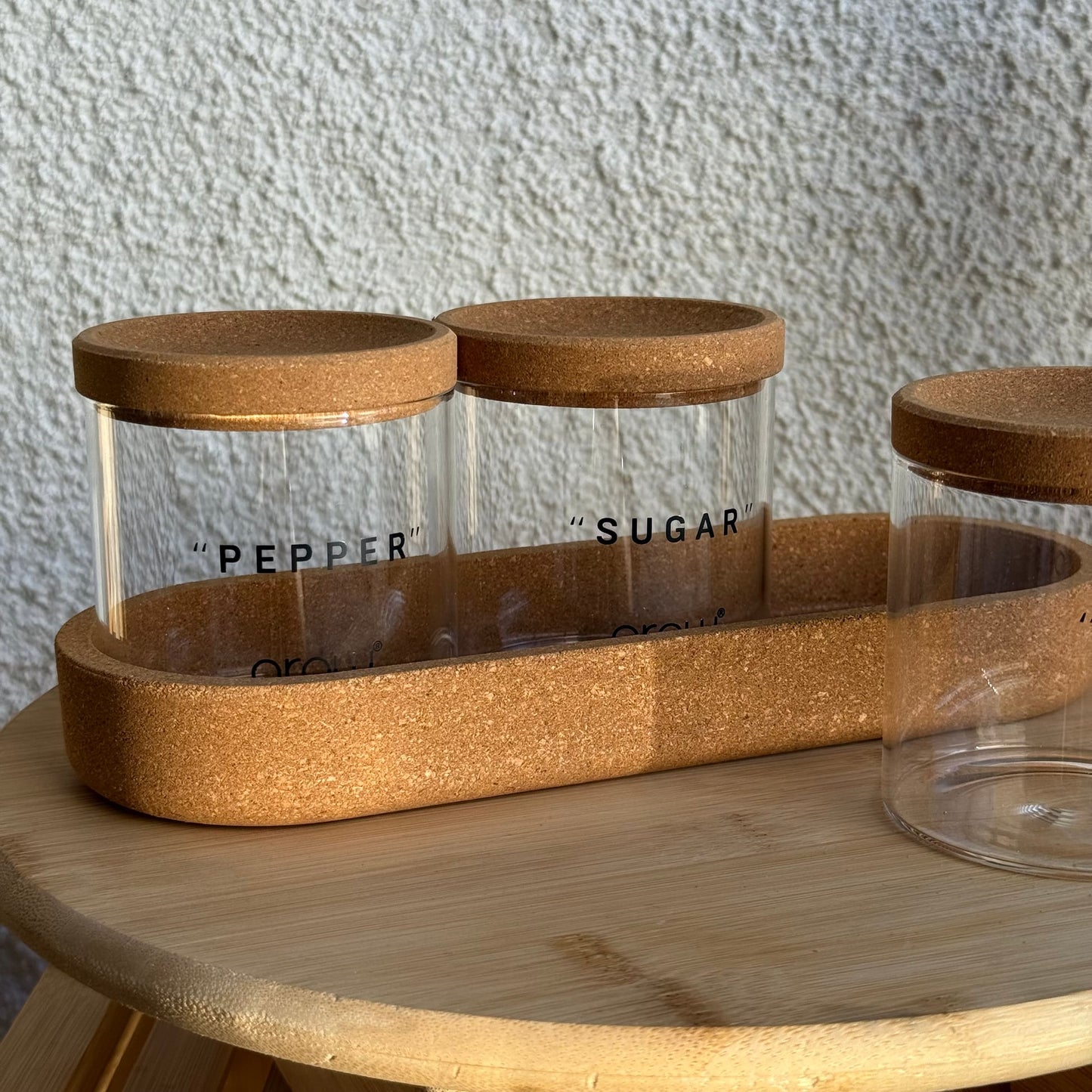 Linda 3 Lü Cam Baharatlık Seti Mantar Kapaklı