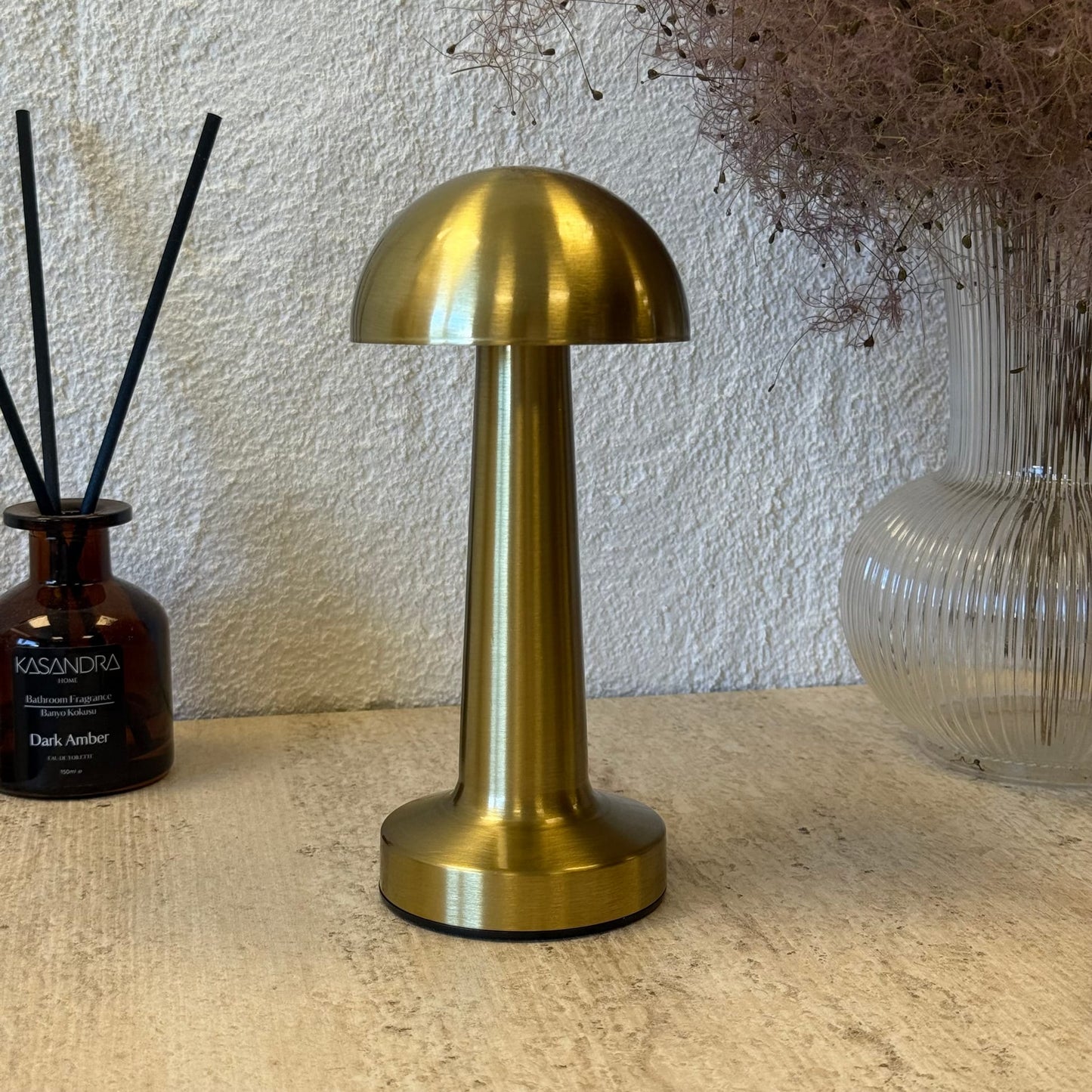 Mira Yuvarlak Masaüstü, 3 Fonksiyonlu Led Lamba Şarjlı 23 cm Gold