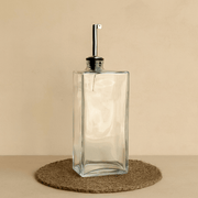 Barotti Dikdörtgen Cam Yağdanlık 500 ML Gümüş