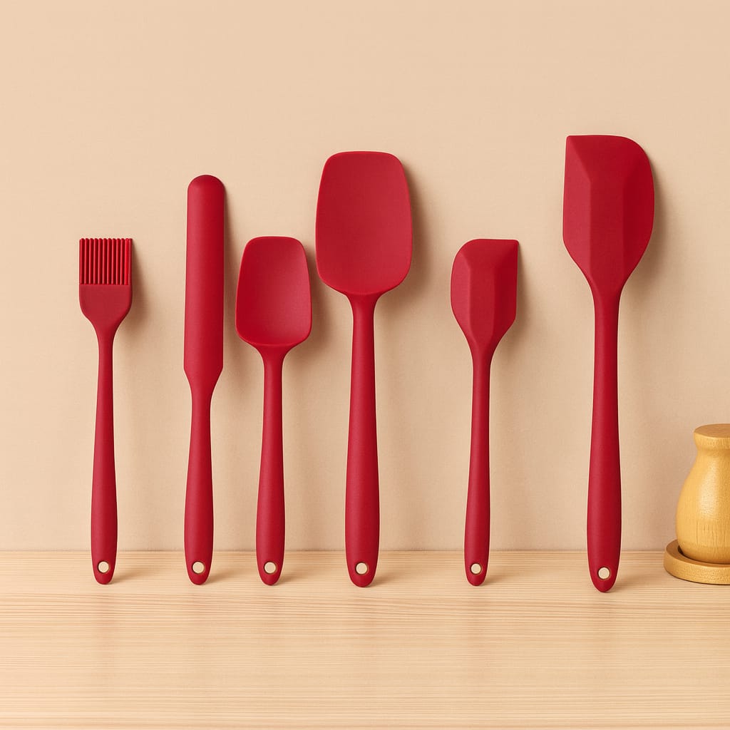 İcon Silikon Mutfak Seti 6 Parça Kırmızı