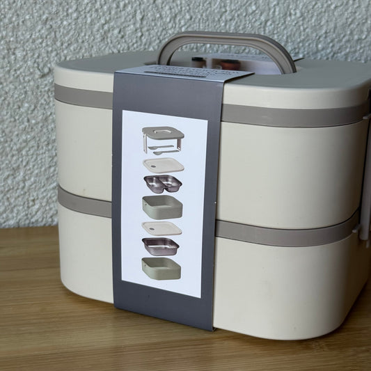 Okyanus 2 Katlı Lunch Box Krem 19,5x14,3x13,2 CM