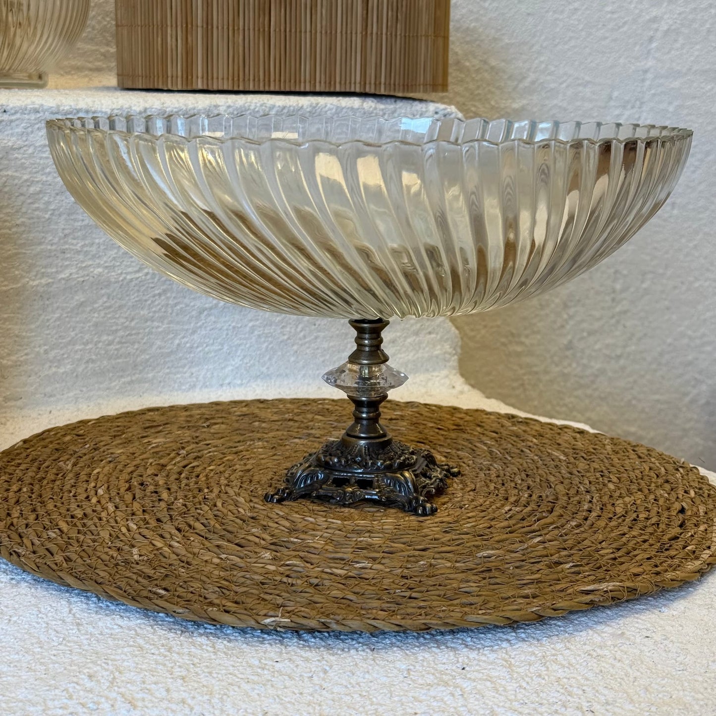 Efegil Lüks Cam Kase Meyvelik Bakır Ayaklı 29x29x16 cm (0204)