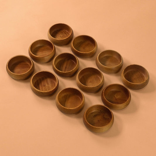 Sara Ahşap Çerezlik Seti 9 CM (SÜPER FİYAT) 12 ADET