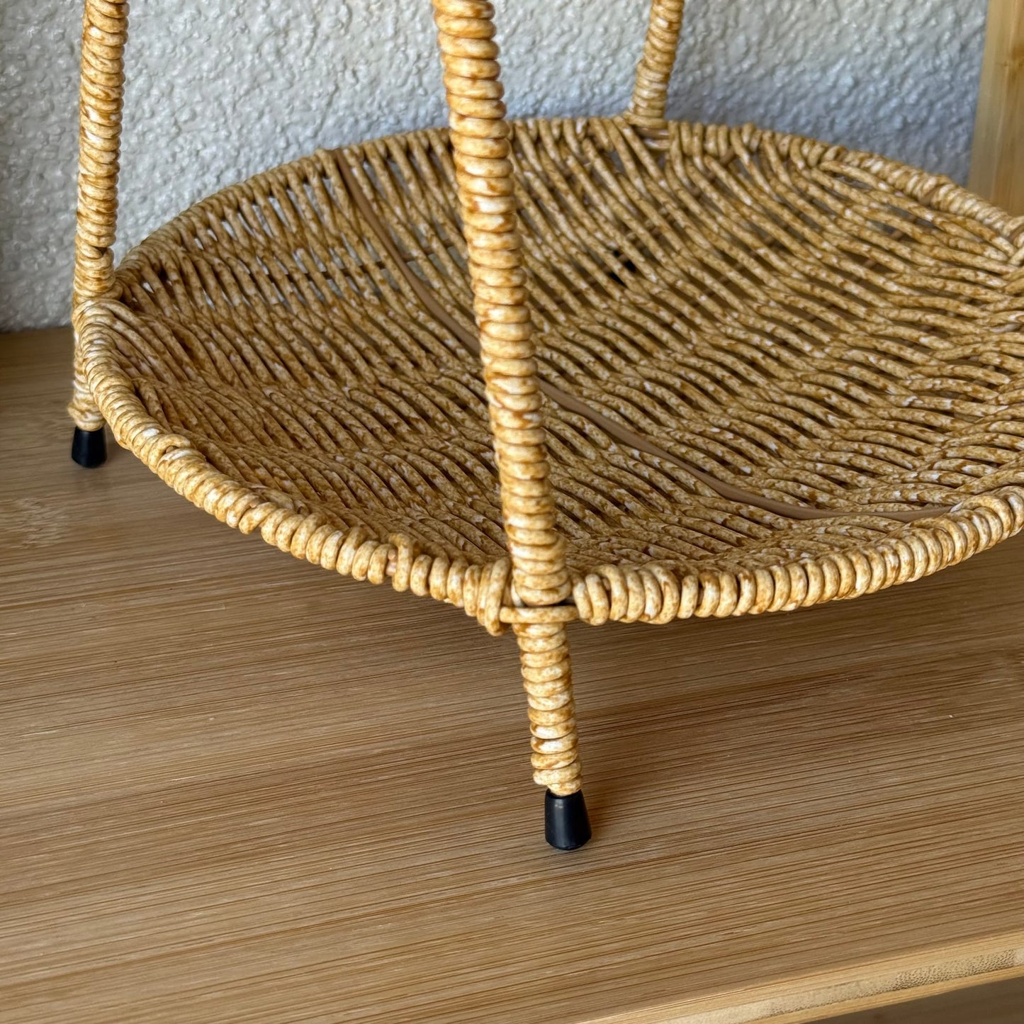 Deo Rattan İki Katlı Meyvelik Sunumluk 37 CM Naturel