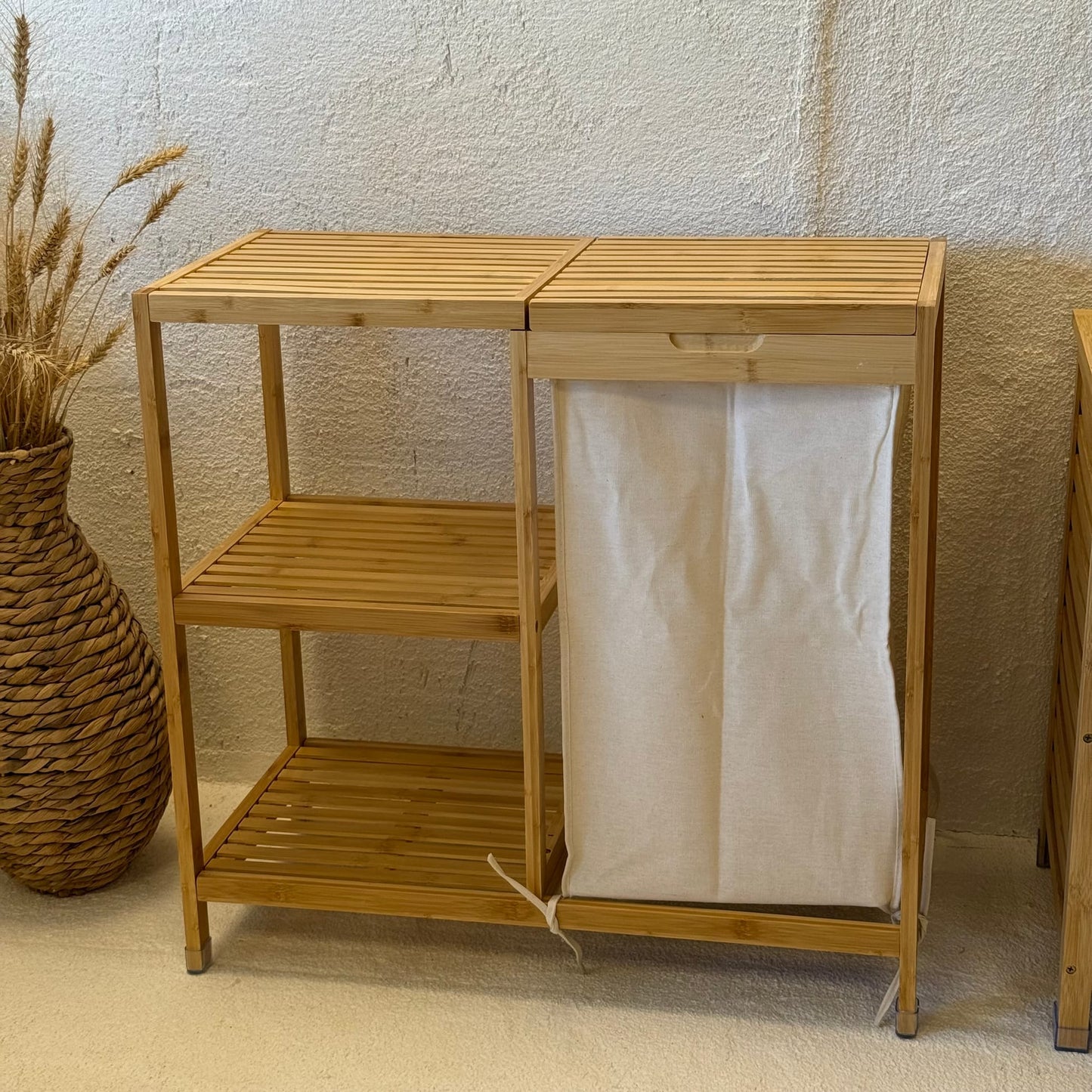 Bambu Dolap ve Kirli Çamaşır Sepeti 68x33x65 cm (24 SAATLİK İNDİRİM)