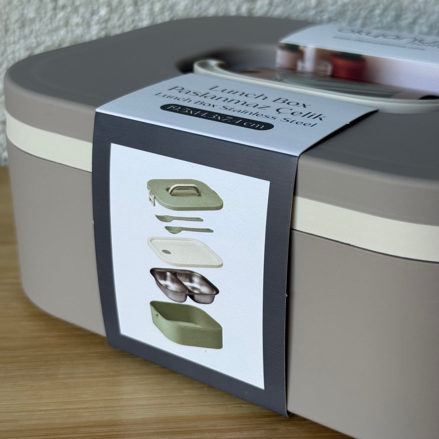 Okyanus Lunch Box Paslanmaz Çelik Bej 19,5x14,3x7,4 CM