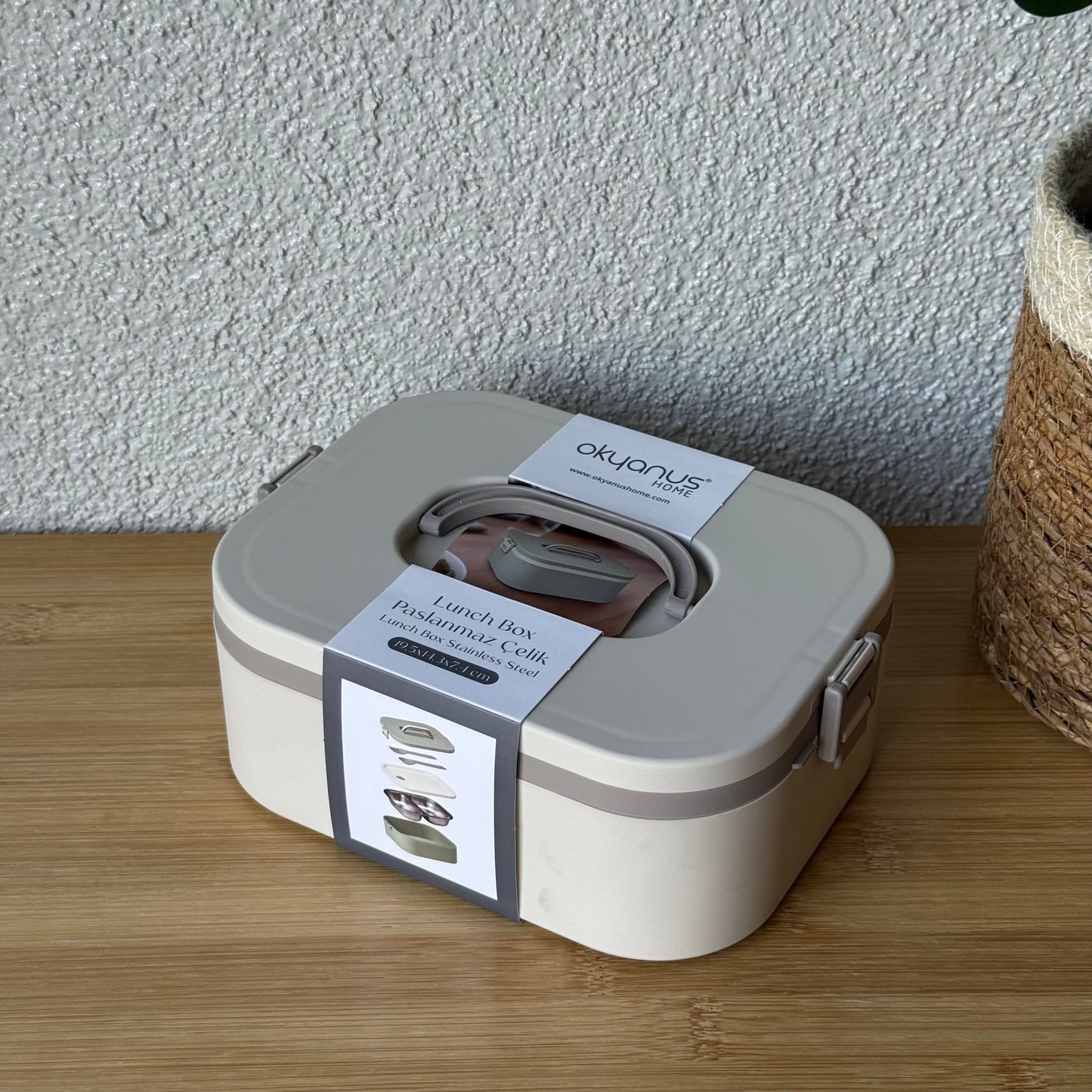 Okyanus Lunch Box Paslanmaz Çelik Krem 19,5x14,3x7,4