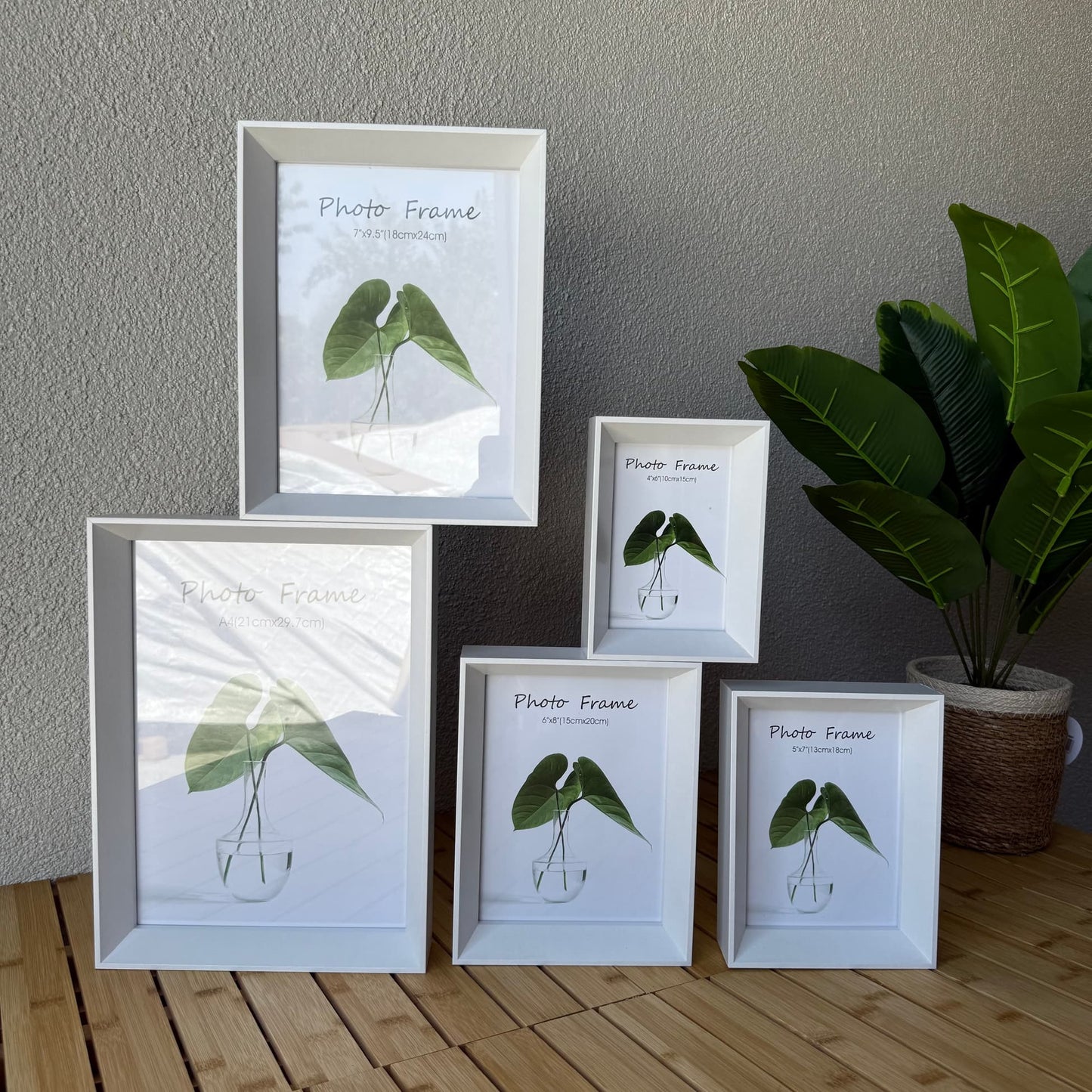 İKAE 5 Boy Ahşap Çerceve Seti Mat Beyaz