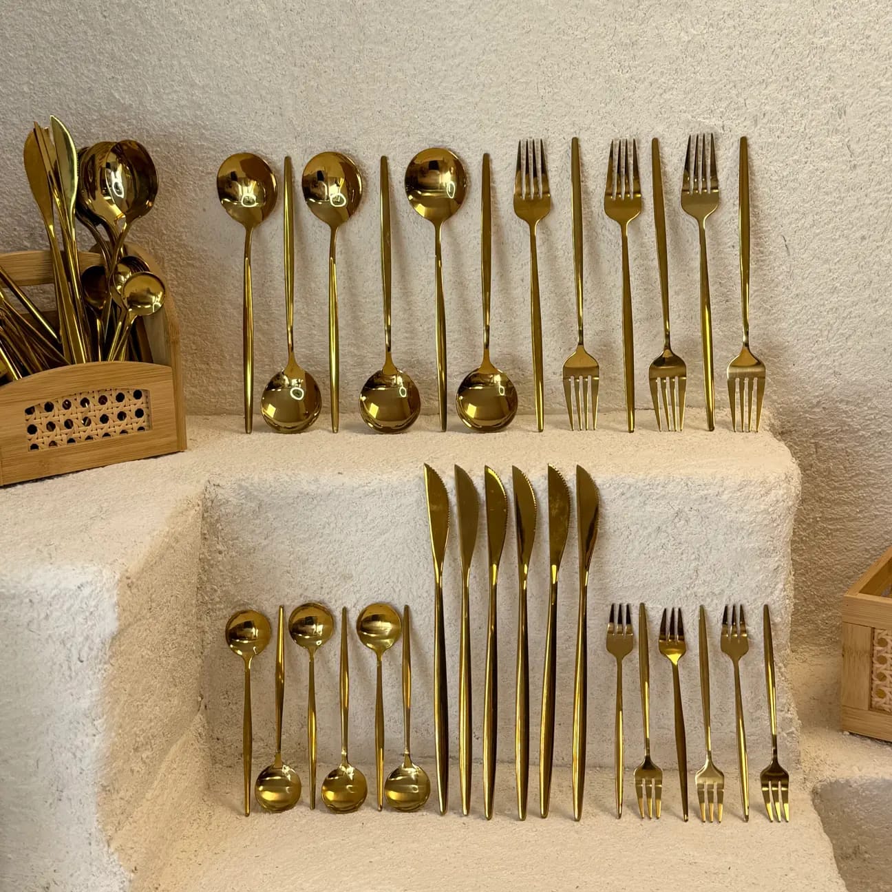 ZRA 60 Parça Çatal Kaşık Bıçak Seti, 3 Parça Kepçe Seti (63 Parça)