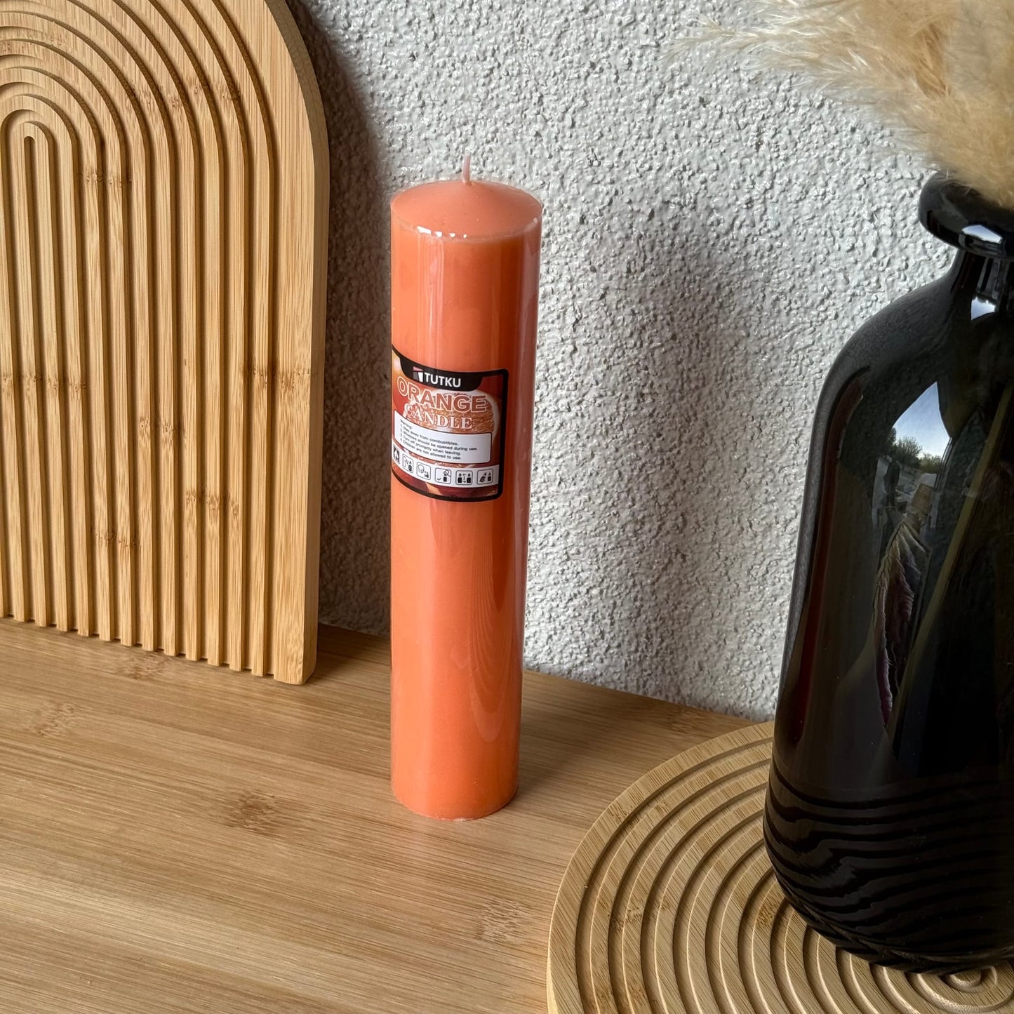 Candle Baton Uzun Mum 25 CM Orange