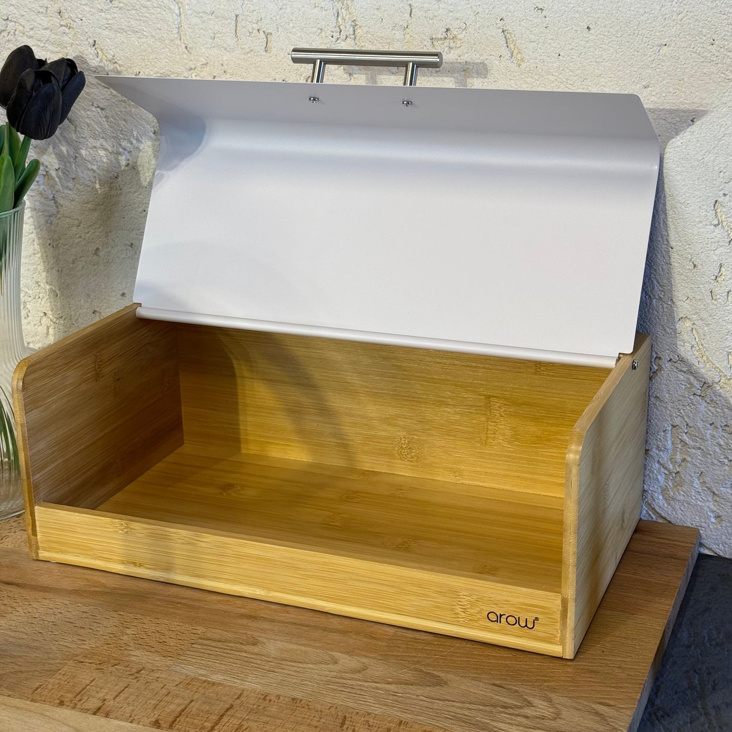 Alga Bambu Büyük Boy Ekmek Kutusu Krem