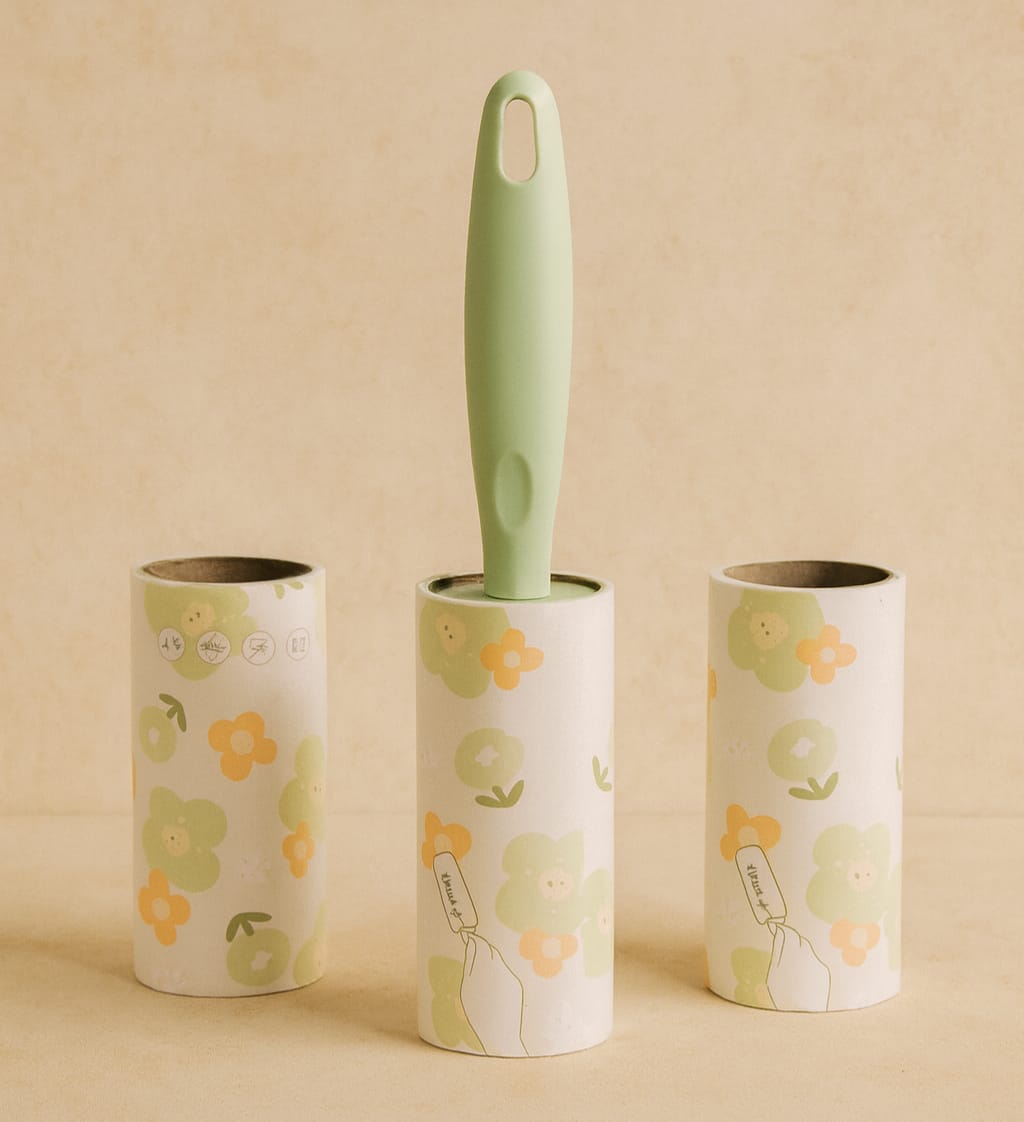 Lint Roller 3 Lü Tüy Toplayıcı Set Yeşil Çiçekli