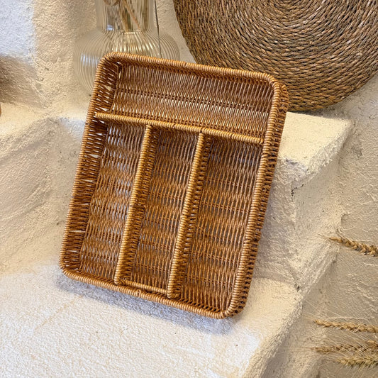 Dama Rattan Bölmeli Çekmece İçi Kaşıklık 30x25x4,5 cm