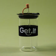 Get It Pipetli Borosilikat Cam Bardağı Siyah 500 ML