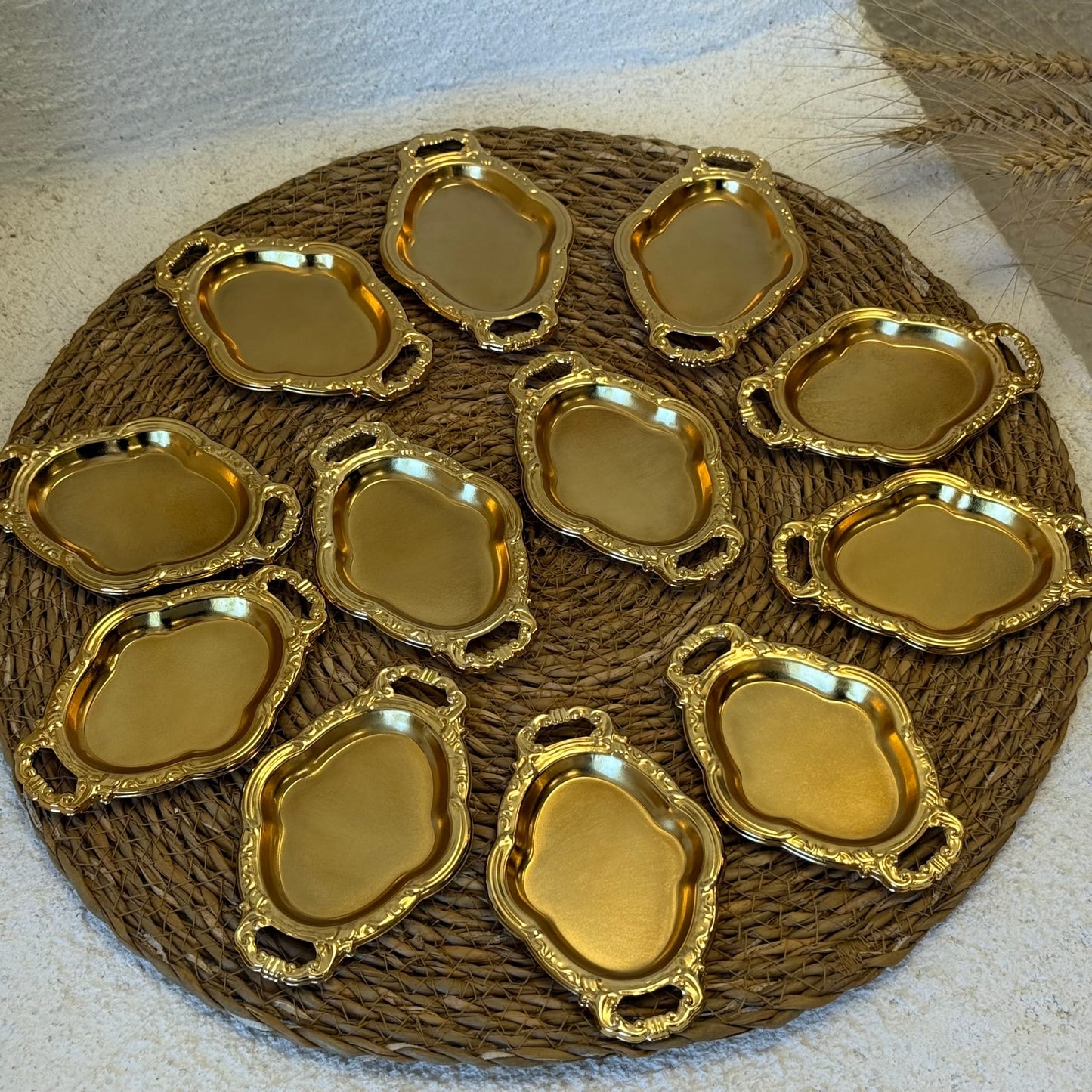 Mini Oval 12 Adet Sunumluk Gold