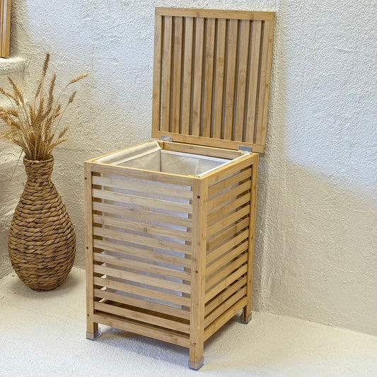 Bambu Kirli Çamaşır Sepeti 57x40x40 cm