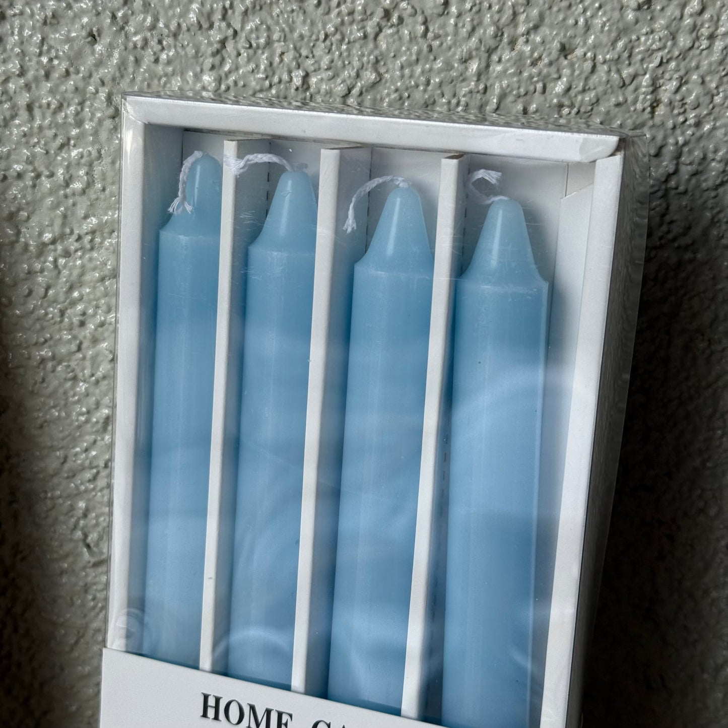 Home Candle 4 Lü Uzun Şamdan Mum Seti Mavi