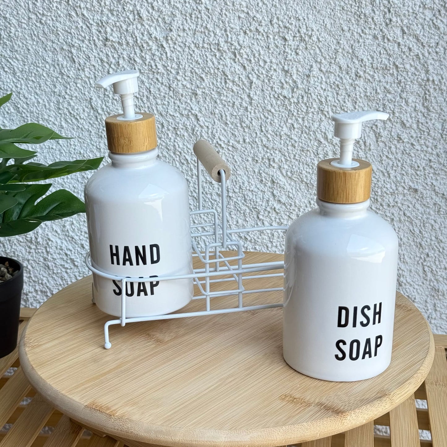 Tidy Standlı Sıvı Sabunluk Seti Beyaz