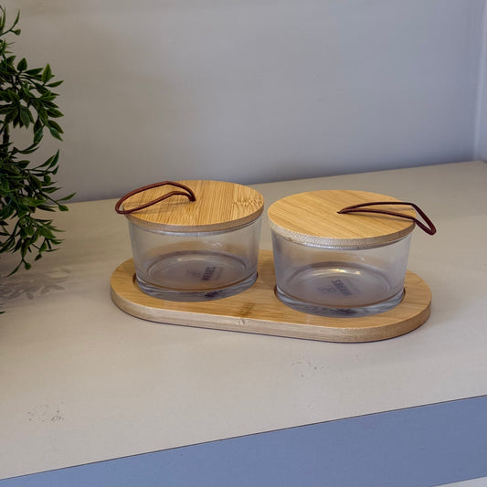 ZBERN Bambu Altlığı İkili Cam Kahvaltılık