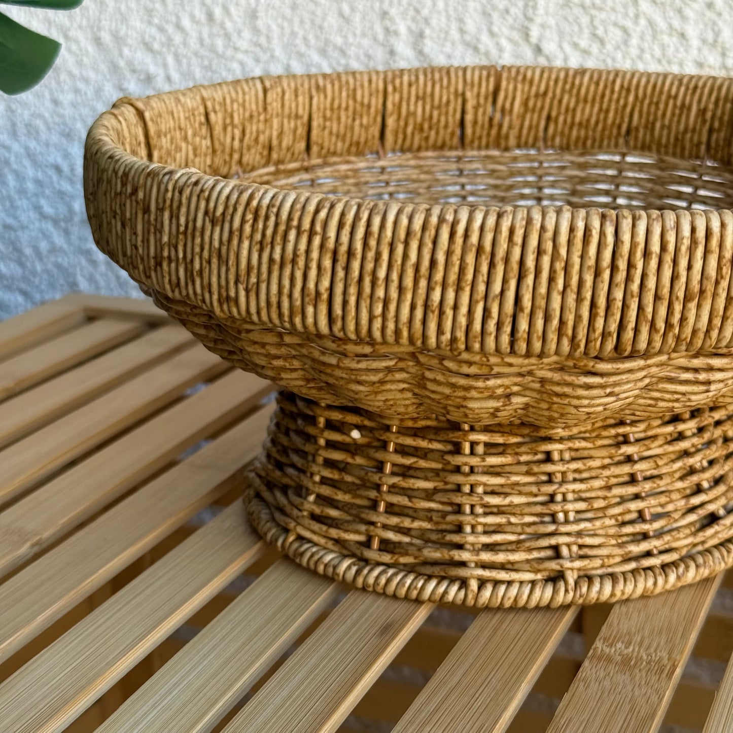 Lara Rattan Ayaklı Meyvelik 25 cm Naturel