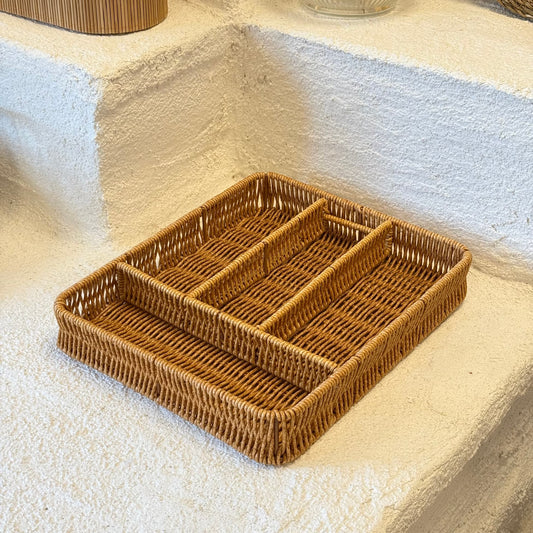Dama Rattan Bölmeli Çekmece İçi Kaşıklık 30x25x4,5 cm