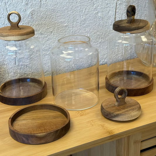 Lily Akasya Ağacı Kapaklı Büyük Boy Kavanoz Seti (1100 ML)