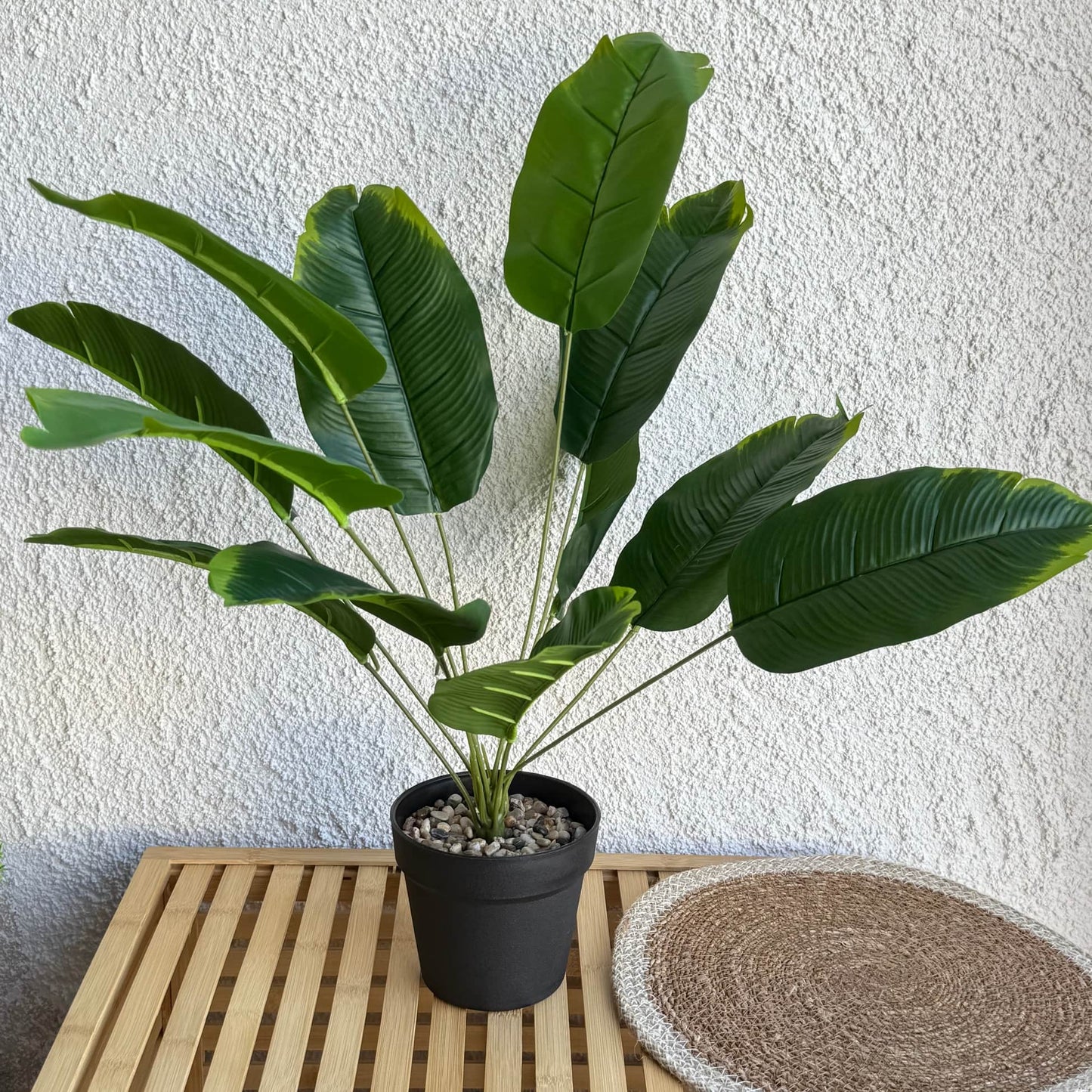 Uzun Yapraklı Saksılı Yapay Çiçek 65 cm