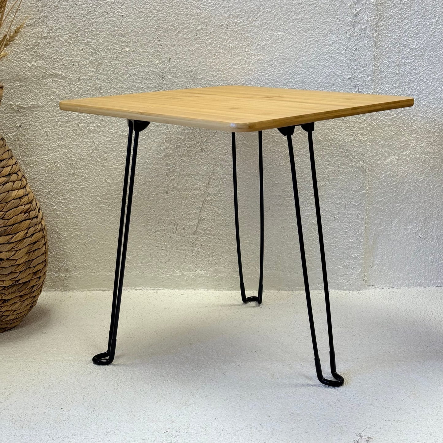 Katlanır Bambu Kare Orta Sehpa 44x44x46 cm