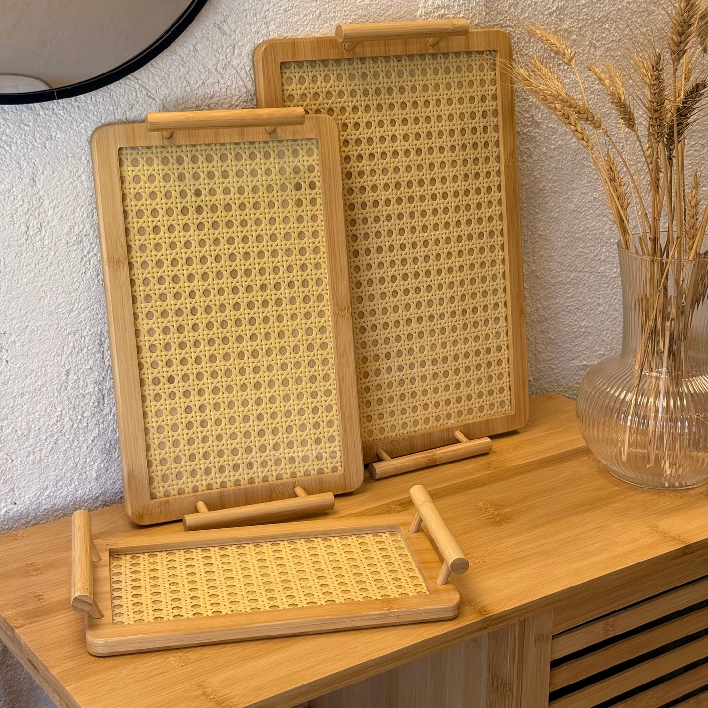 Rattan 3 Boy Bambu Tepsi