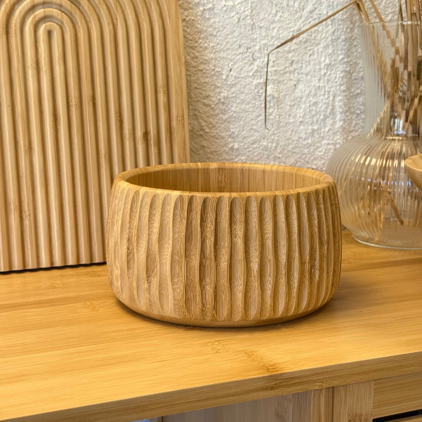 Bambu Çizgili Derin Kase 16,5x16,5x9,5 cm