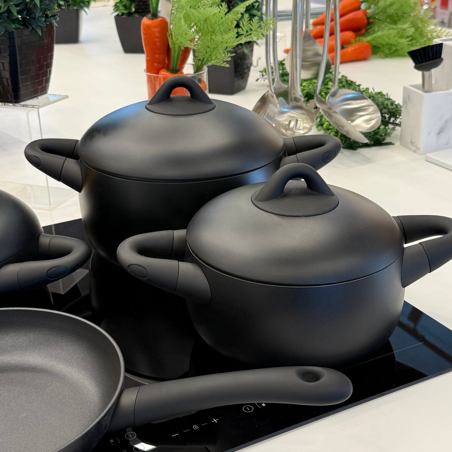 Dolce 7 Parça Döküm Gövde Tencere Seti Mat Siyah