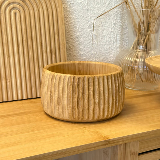 Bambu Çizgili Derin Kase 16,5x16,5x9,5 cm