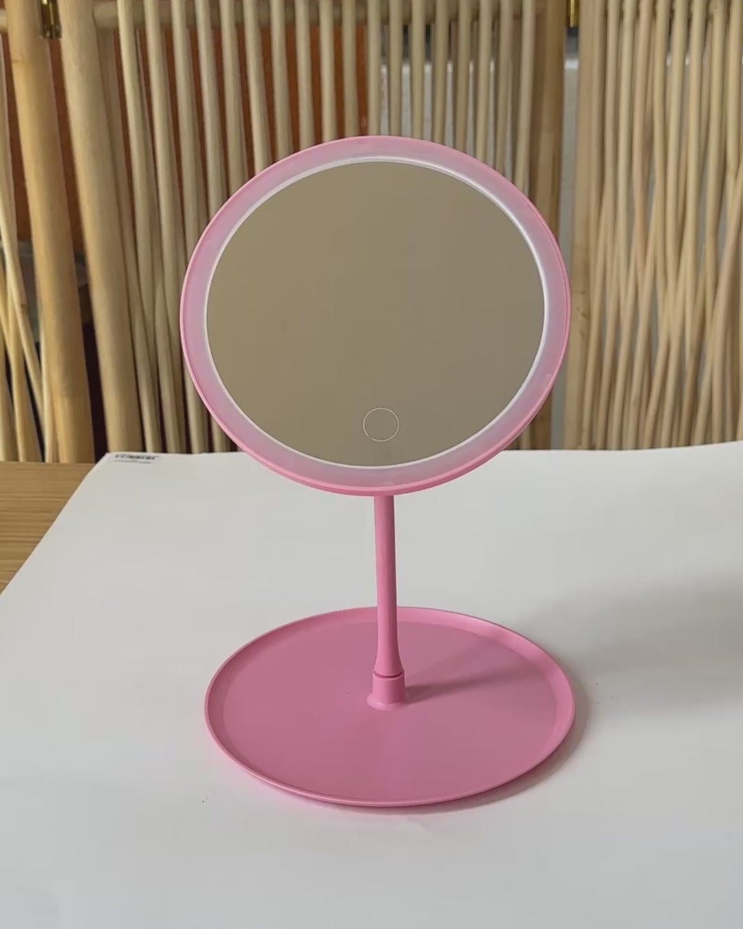 Videoyu yükle: WSM-2077 Şarjlı LED Makyaj Aynası Pembe