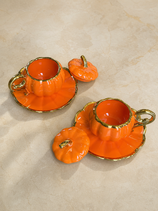 Pumpkin İkili Kahve Fincan Seti Turuncu KOD:11522