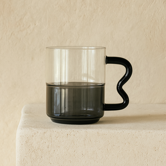 Tutku Borosilikat Cam Nescafe Kupa 400 ml Siyah KOD:030