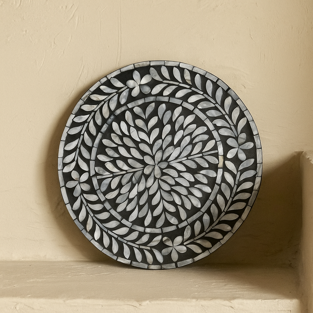 SVR Sedef Dönen Yuvarlak Sunumluk KOD:6183 Siyah