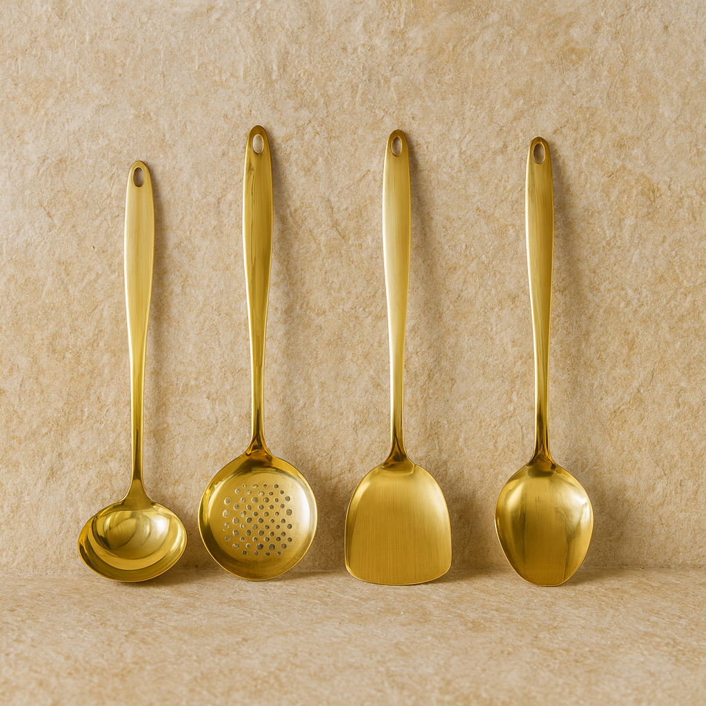 Zra Yakut Mutfak Servis Seti Gold 4 Parça