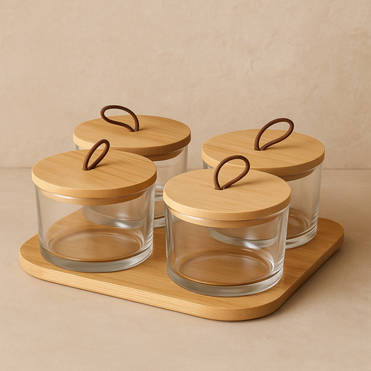 ZBERN Bambu Altlığı 4 Lü Kahvaltılık Seti