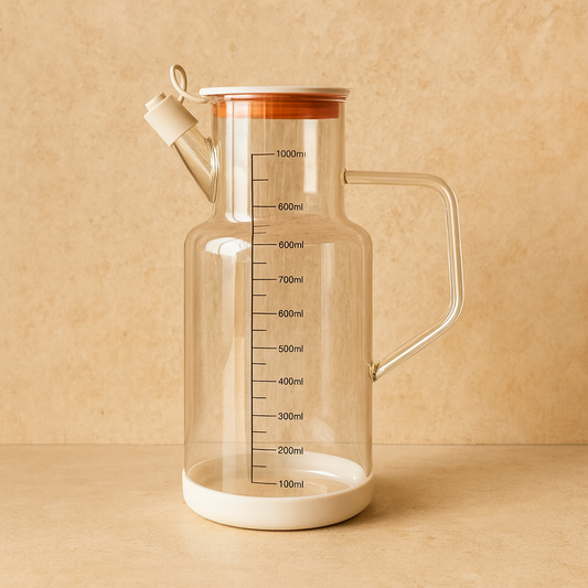 Oreon Soft Borosilikat Cam Yağdanlık Krem 1 Litre KOD.6515