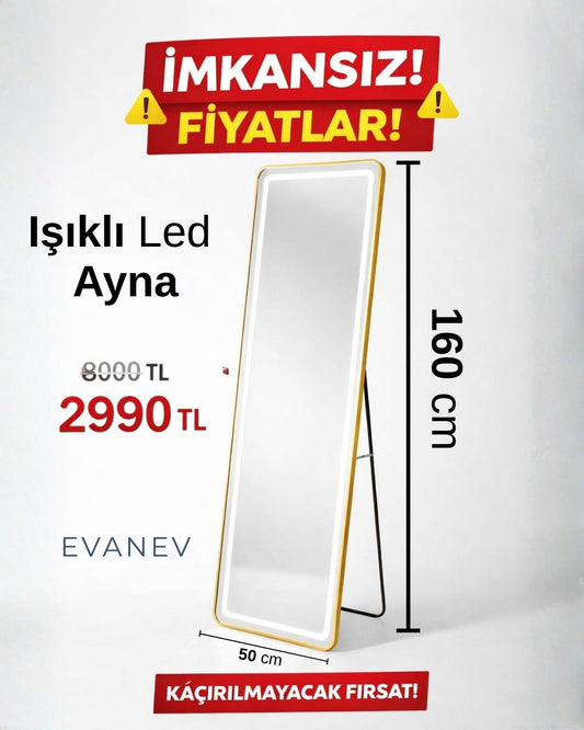 Mieva Işıklı Led Ayna 160x50 cm