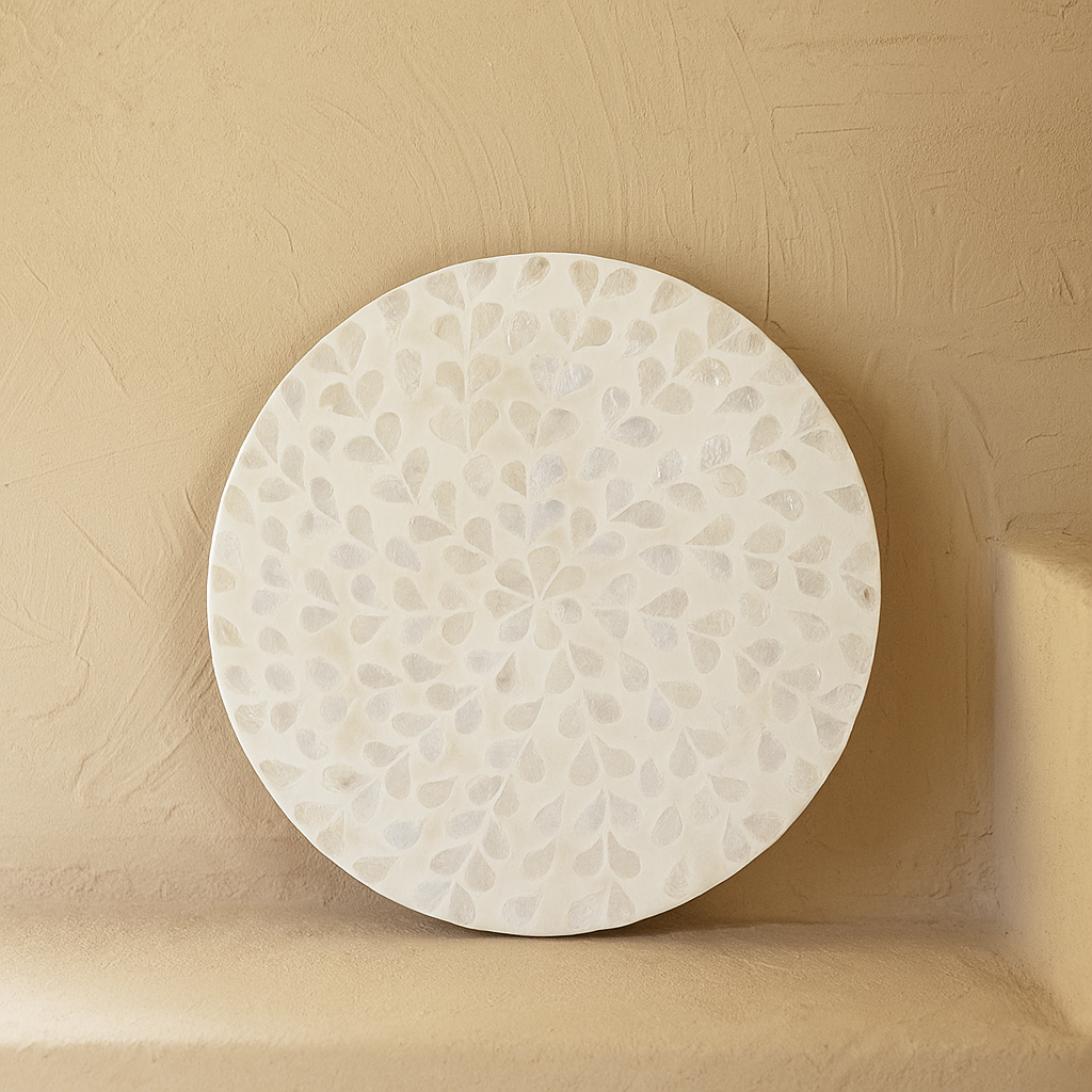 SVR Sedef Dönen Yuvarlak Sunumluk KOD:6183 Krem