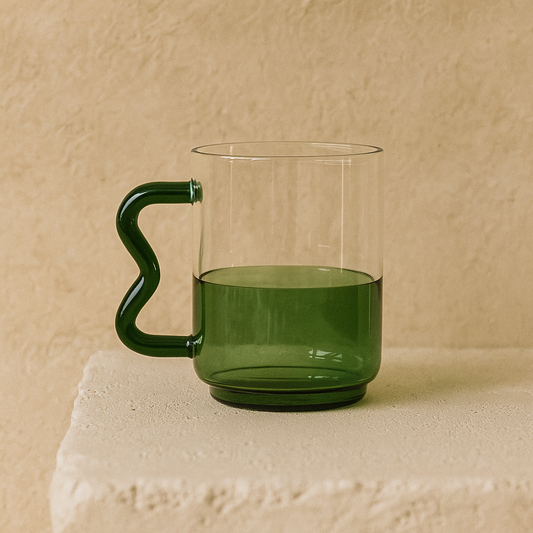 Tutku Borosilikat Cam Nescafe Kupa 400 ml Yeşil KOD:030