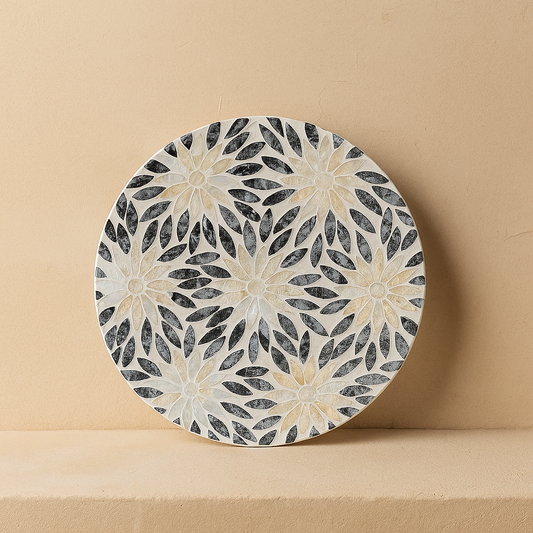 SVR Sedef Dönen Yuvarlak Sunumluk KOD:6183 Papatya Model