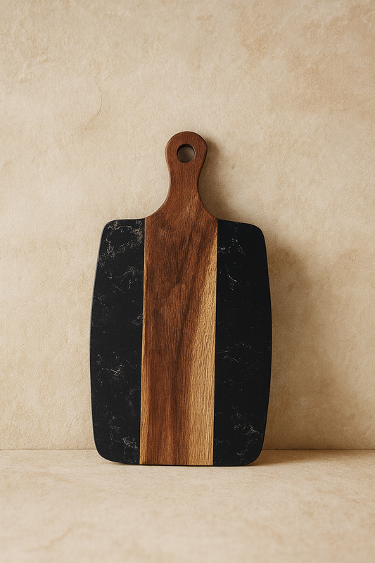 Rocc Saf Mermer-Akasya Saplı Sunumluk Siyah